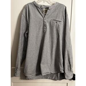 Orton Brothers Shirt Sz 2XL Light Blue Multi Cotton Made In India Men Gorpcore